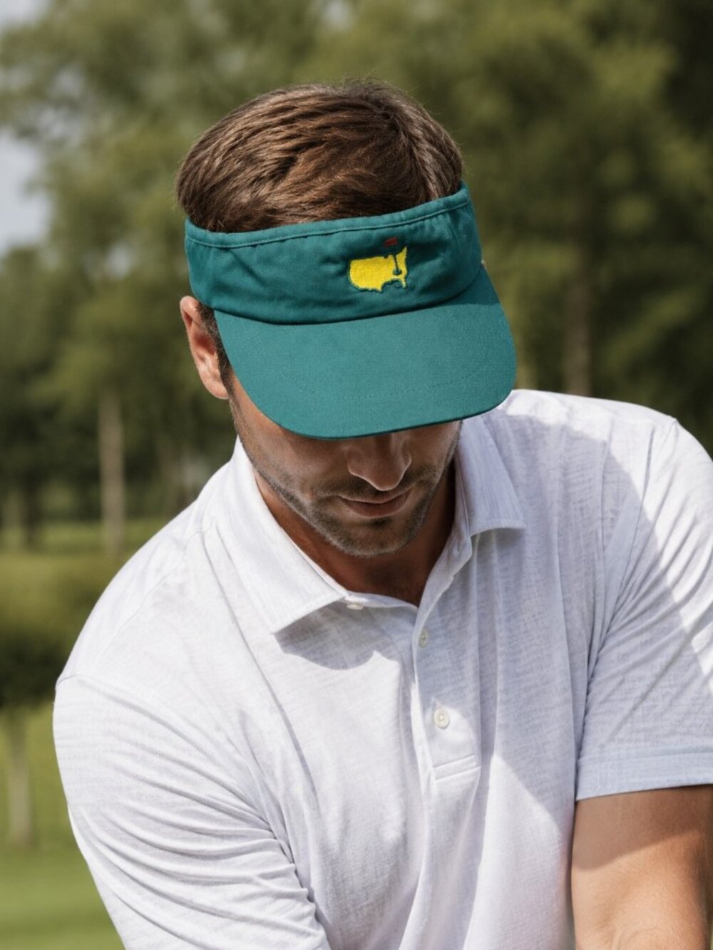 Masters Golf Hat Visor Strap Back Mens One Size Green Augusta National Logo